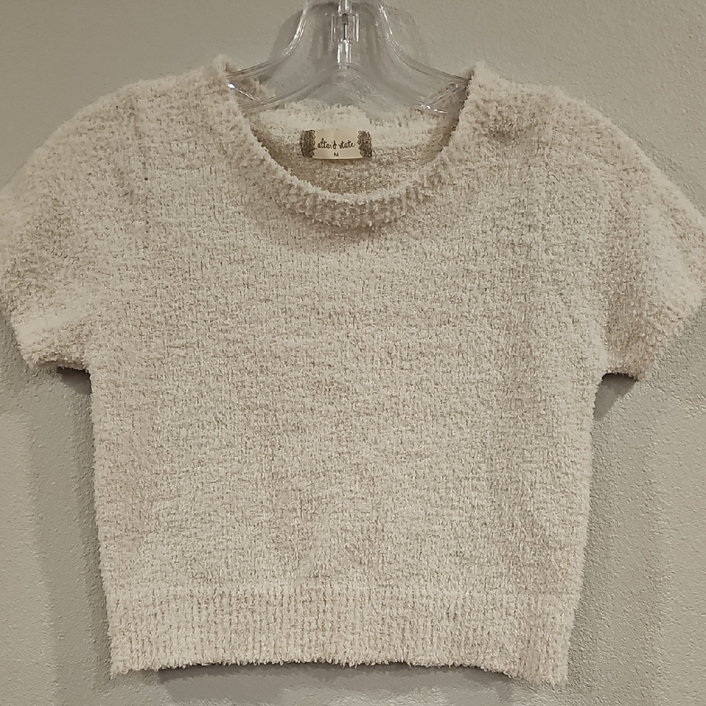 Altar'd State Cream Textured Knit Top